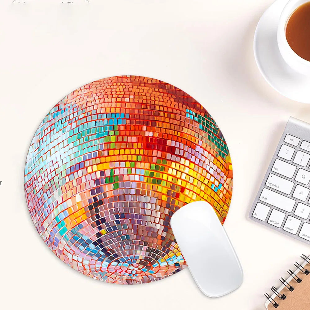 Color Disco Ball Round Mouse Pad