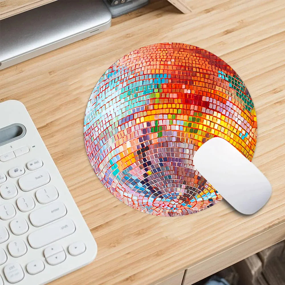 Color Disco Ball Round Mouse Pad