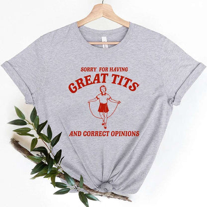 Great Tits, Correct Opinions Womens T-Shirt - T Shirts from Dear Cece - Just £17.99! Shop now at Dear Cece