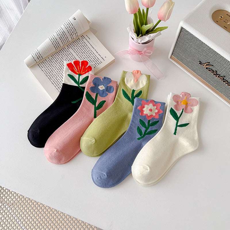 womens floral ankle socks