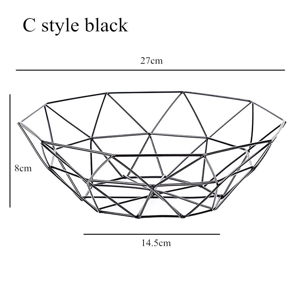 Geometric Metal Fruit Bowl