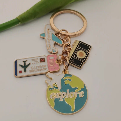 Travel Lovers Metal Enamel Keychain - Keychains from Dear Cece - Just £7.99! Shop now at Dear Cece