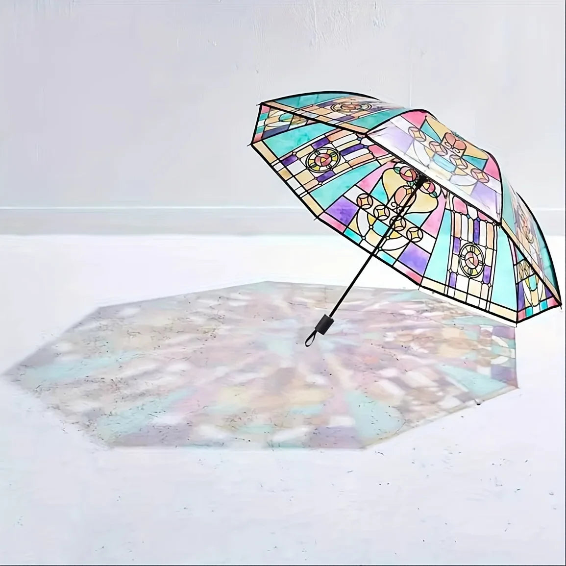 Stained Glass Effect Portable Travel Umbrella - Umbrella from Dear Cece - Just £18.99! Shop now at Dear Cece