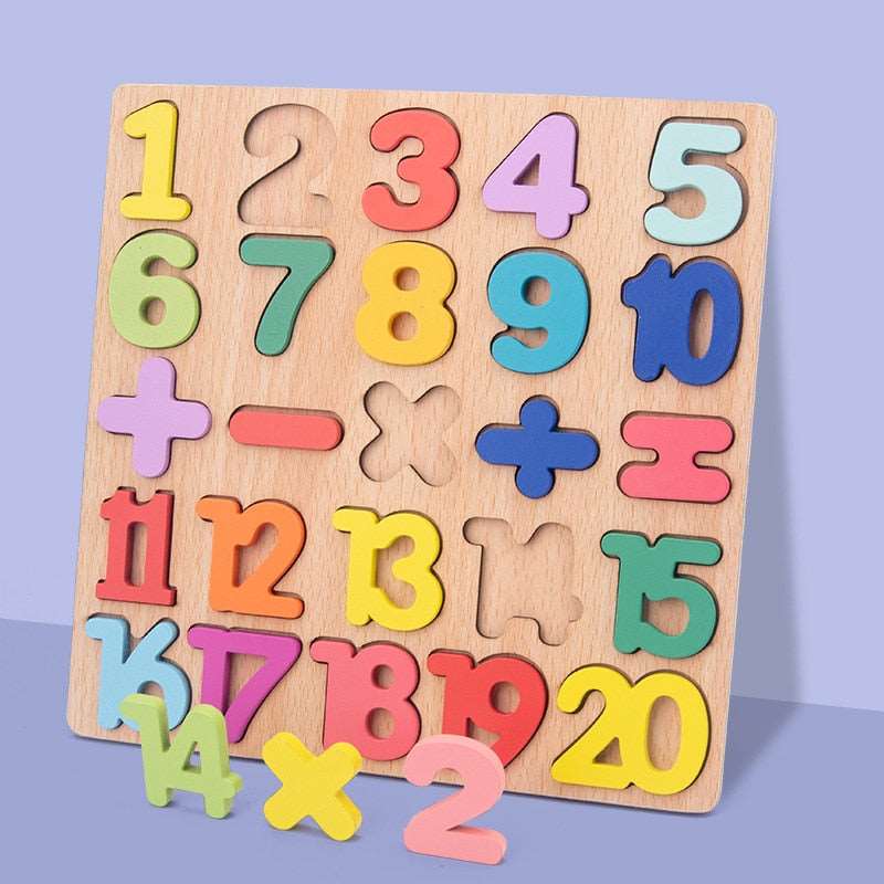 Alphabet & Number Wooden Puzzle - Montessori Toys from Dear Cece - Just £12.99! Shop now at Dear Cece