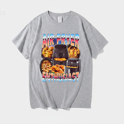 Crispy Life Air Fryer Enthusiast T Shirt - grey