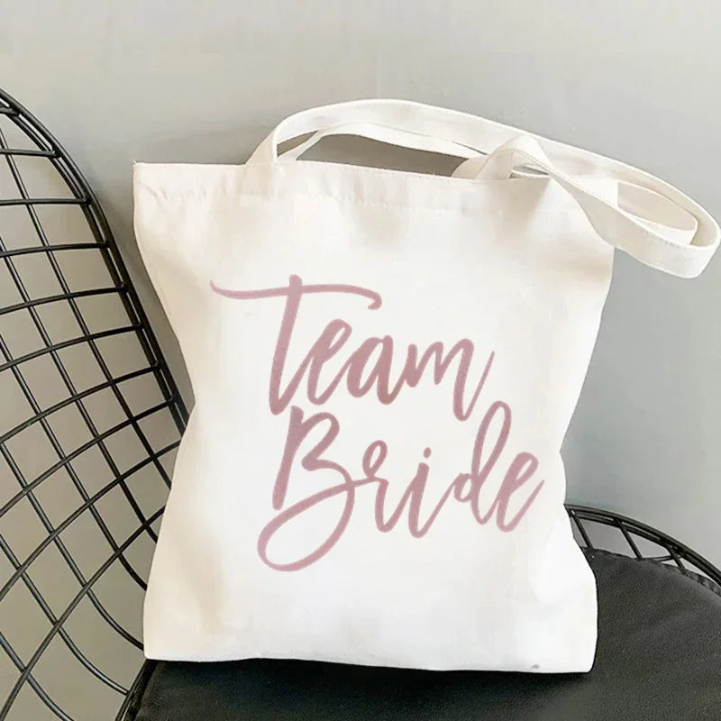 Team Bride Personalised Tote Bags pink