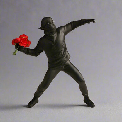 Banksy flower thrower statue - 0 from Dear Cece - Just £24.99! Black