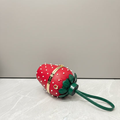 Strawberry Evening Clutch Bag Statement Mini Handbag