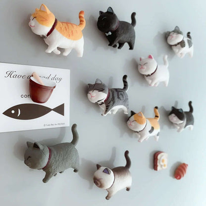 3D Cat Fridge Magnet various