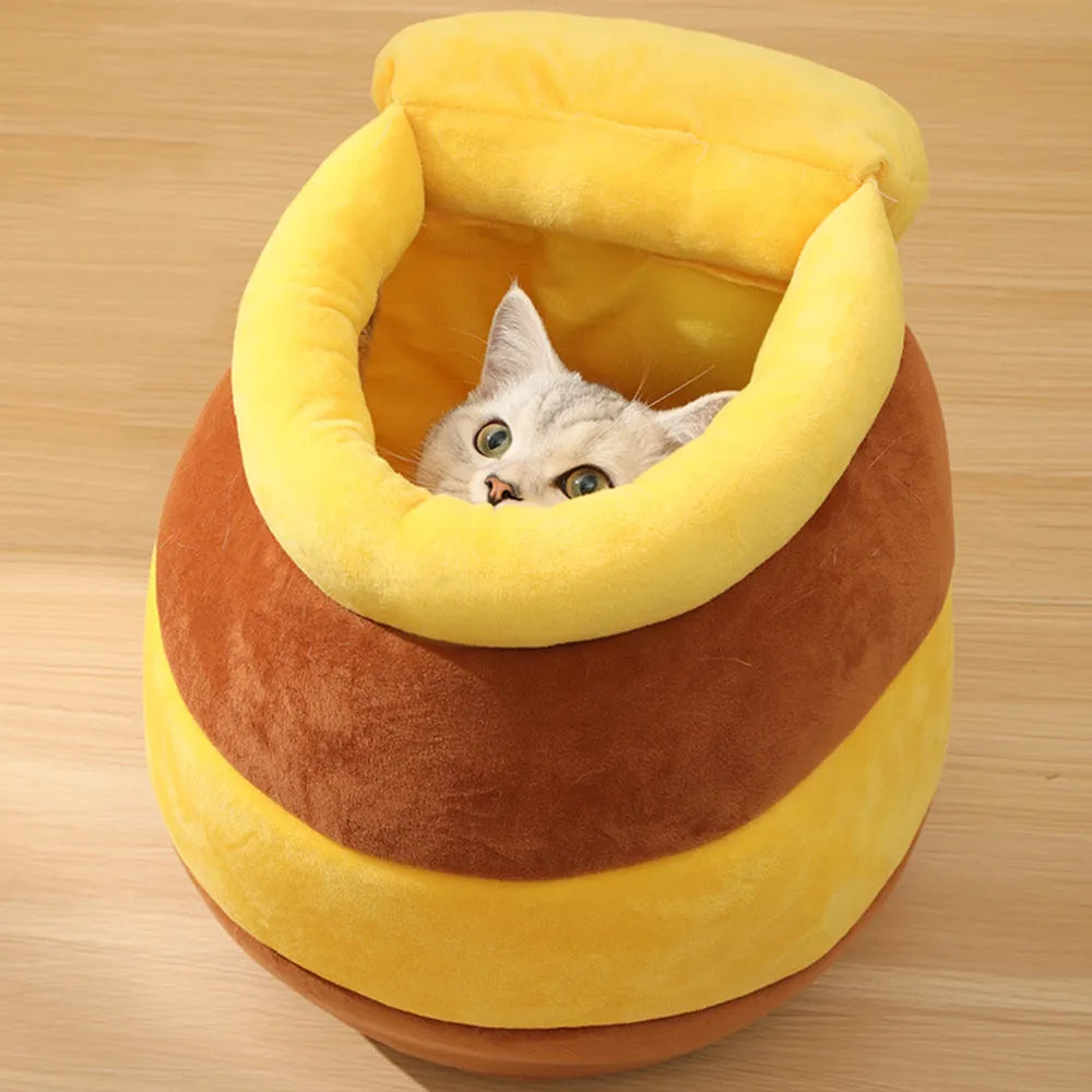 Honey Pot Plush Cat Bed - Cat Bed from Dear Cece - Just £19.99! Shop now at Dear Cece