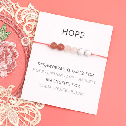 Hope Natural Healing Strawberry Quartz Bracelet - Jewellery from Dear Cece - Just £8.99! Shop now at Dear Cece