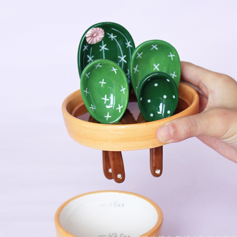 Ceramic Cactus Spoon Set