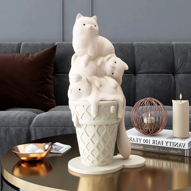 Ice Cream Melting Cat Sculpture - Home Decor from Dear Cece - Just £34.99! Shop now at Dear Cece