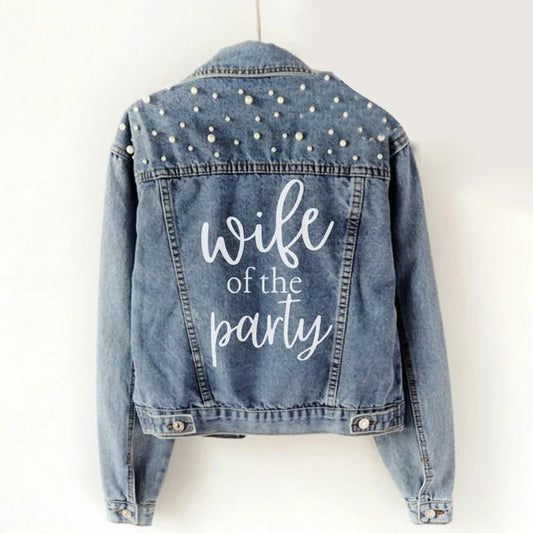 Wife of the Party Pearl Denim Jacket - Jacket from Dear Cece - Just £39.99! Shop now at Dear Cece