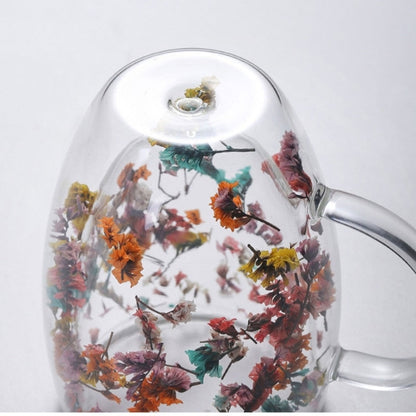 Dried Flower Glass Mug - Close up