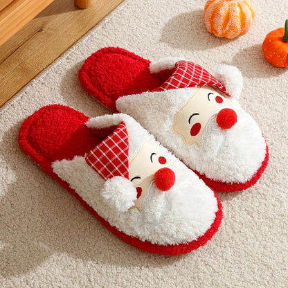 Santa Claus Christmas Slippers on floor