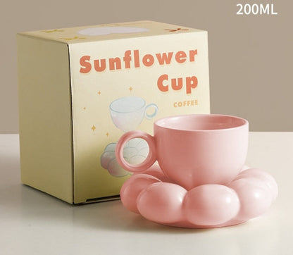 Ceramic Sunflower Bubble Cup and Saucer 200ml - Mugs from Dear Cece - Just £19.99! Shop now at Dear Cece