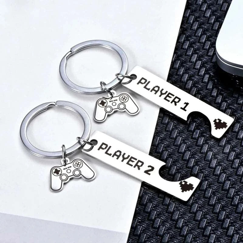 Gamer Couple Keychain Player 1 and Player 2 - His and Hers gift - Keychains from Dear Cece - Just £8.99! Shop now at Dear Cece