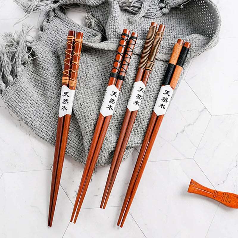 4 Pairs Traditional Japanese Wooden Chopsticks - Chopsticks from Dear Cece - Just £16.99! Shop now at Dear Cece