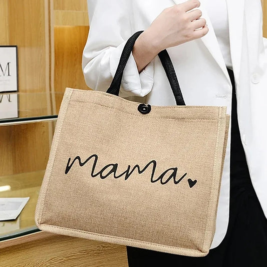 Mama Natural Jute Tote Bag