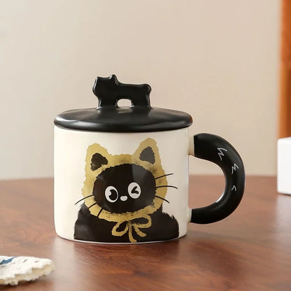 Cute Black Cat Mug with Lid - Mugs from Dear Cece - Just £15.99! Shop now at Dear Cece