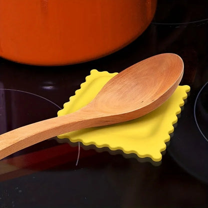 Ravioli Wooden Spoon Rest Silicone Mat