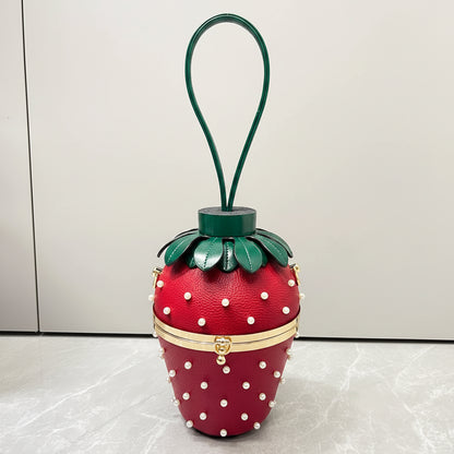 Strawberry Evening Clutch Bag Statement Mini Handbag