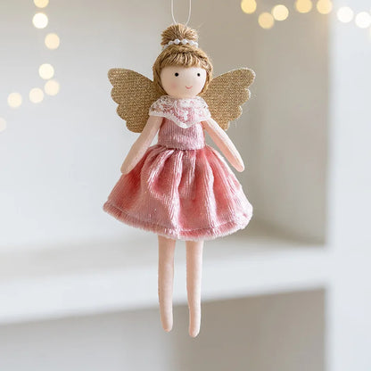 Pink christmas angel decoration