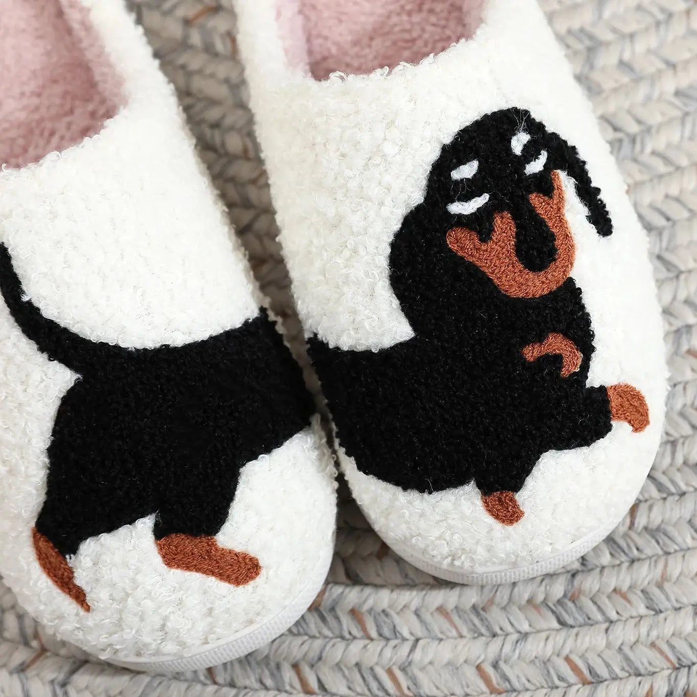 close up of Sausage Dog Dachshund Cotton Slippers