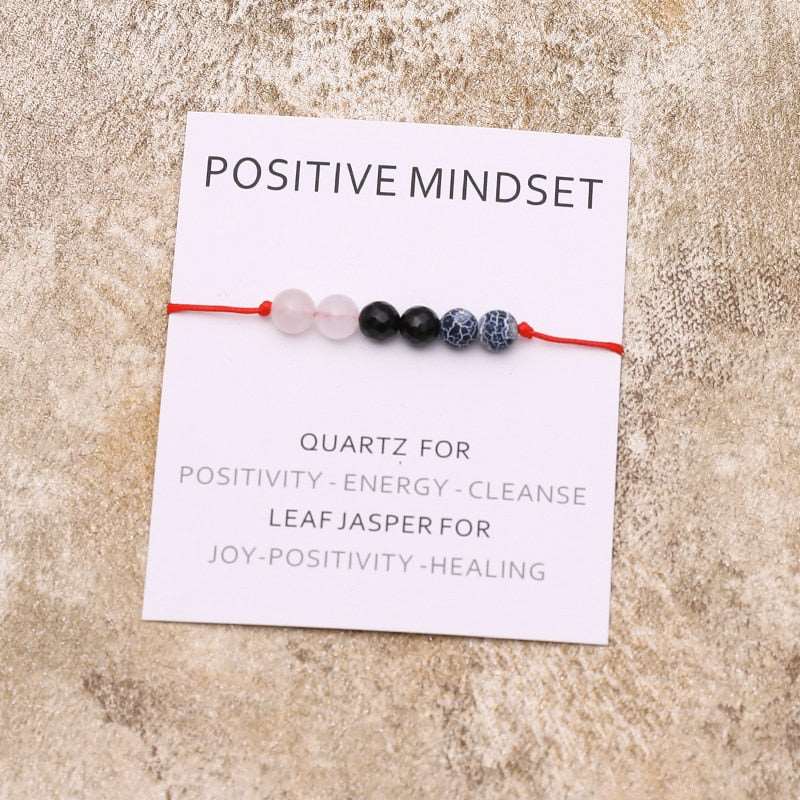 Positive Mindset Healing Crystal Bracelet  - Quartz & Leaf Jasper - Jewellery from Dear Cece - Just £8.99! Shop now at Dear Cece