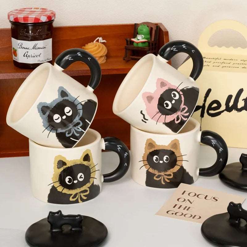 Cute Black Cat Mug with Lid - Mugs from Dear Cece - Just £15.99! Shop now at Dear Cece