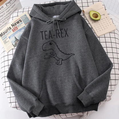 Tea Rex Dinosaur Print Hoodie - Hoodies from Dear Cece - Just £24.99! Shop now at Dear Cece