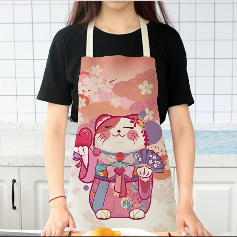 Japanese Lucky Cat Sushi Apron - Apron from Dear Cece - Just £16.99! Shop now at Dear Cece