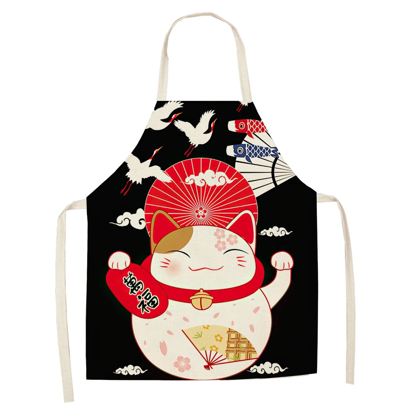 Japanese Lucky Cat Sushi Apron - Apron from Dear Cece - Just £16.99! Shop now at Dear Cece