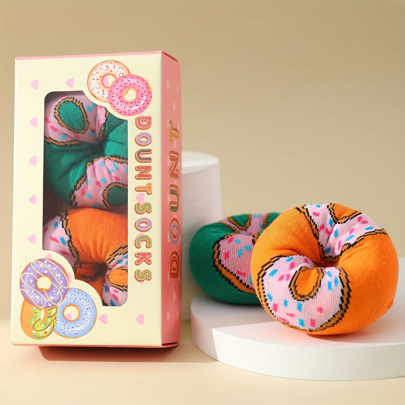 Novelty Donut Men's Socks with box