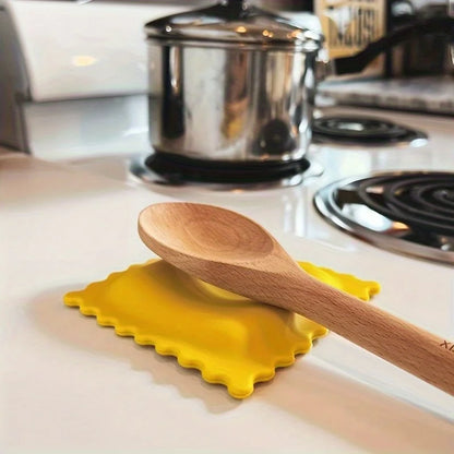 Ravioli Wooden Spoon Rest Silicone Mat