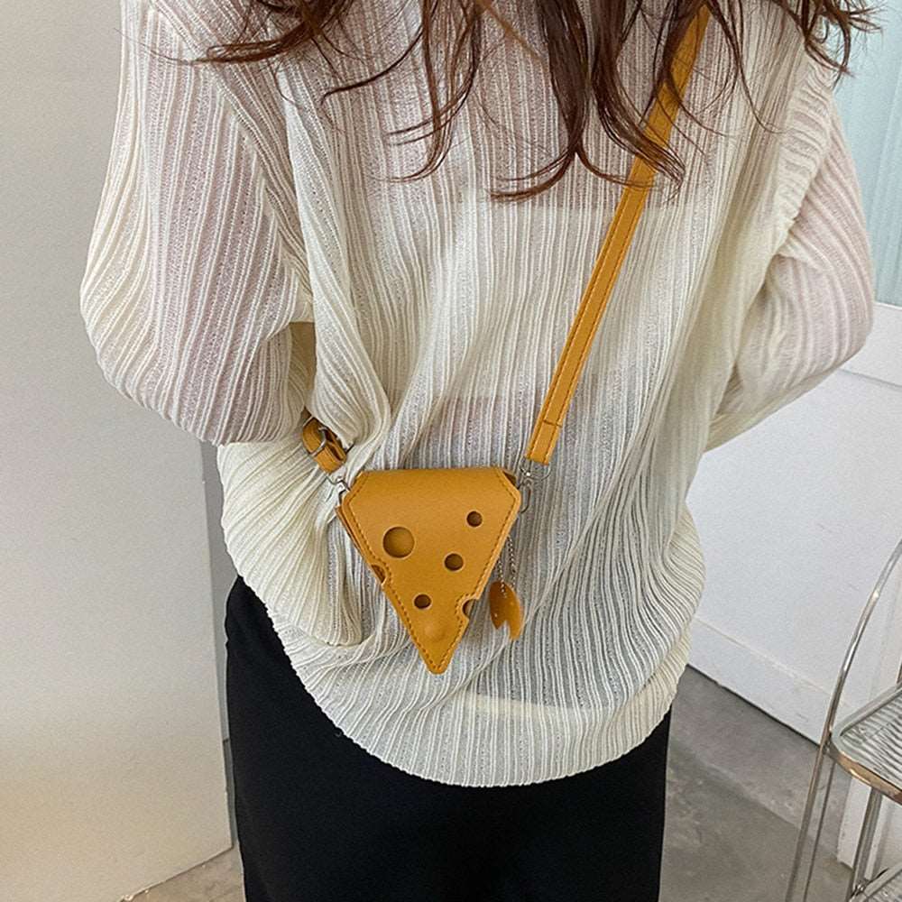 Cheese Shaped Mini PU Leather Bag
