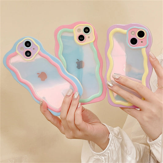 Geometric Wave Transparent Clear Case for iPhone - phone case from Dear Cece - Just £12.99! Shop now at Dear Cece