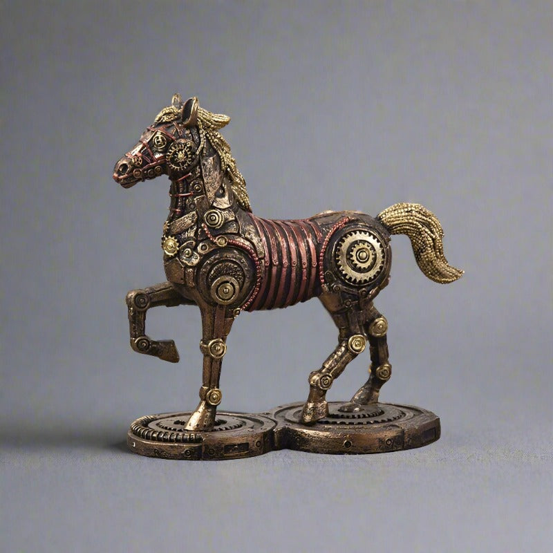 horse steampunk resin figurine