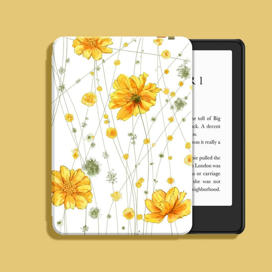 Yellow Flower Kindle Case Fits All-New 6" Kindle