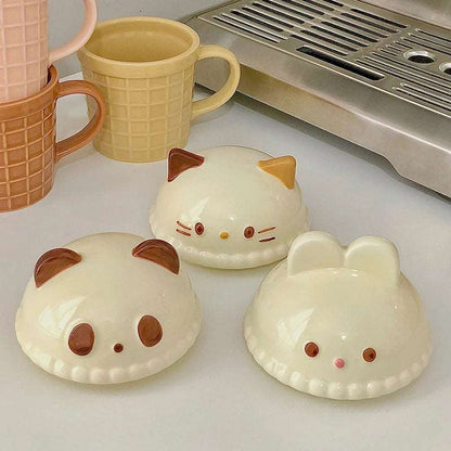 Cute Animal Waffle Mug with Lid - Cat Bunny Bear - Mugs from Dear Cece - Just £19.99! Shop now at Dear Cece