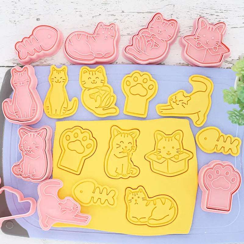 Cat Cookie Cutters Plastic 8Pcs/set - kitchen Accessories from Dear Cece - Just £9.99! Shop now at Dear Cece
