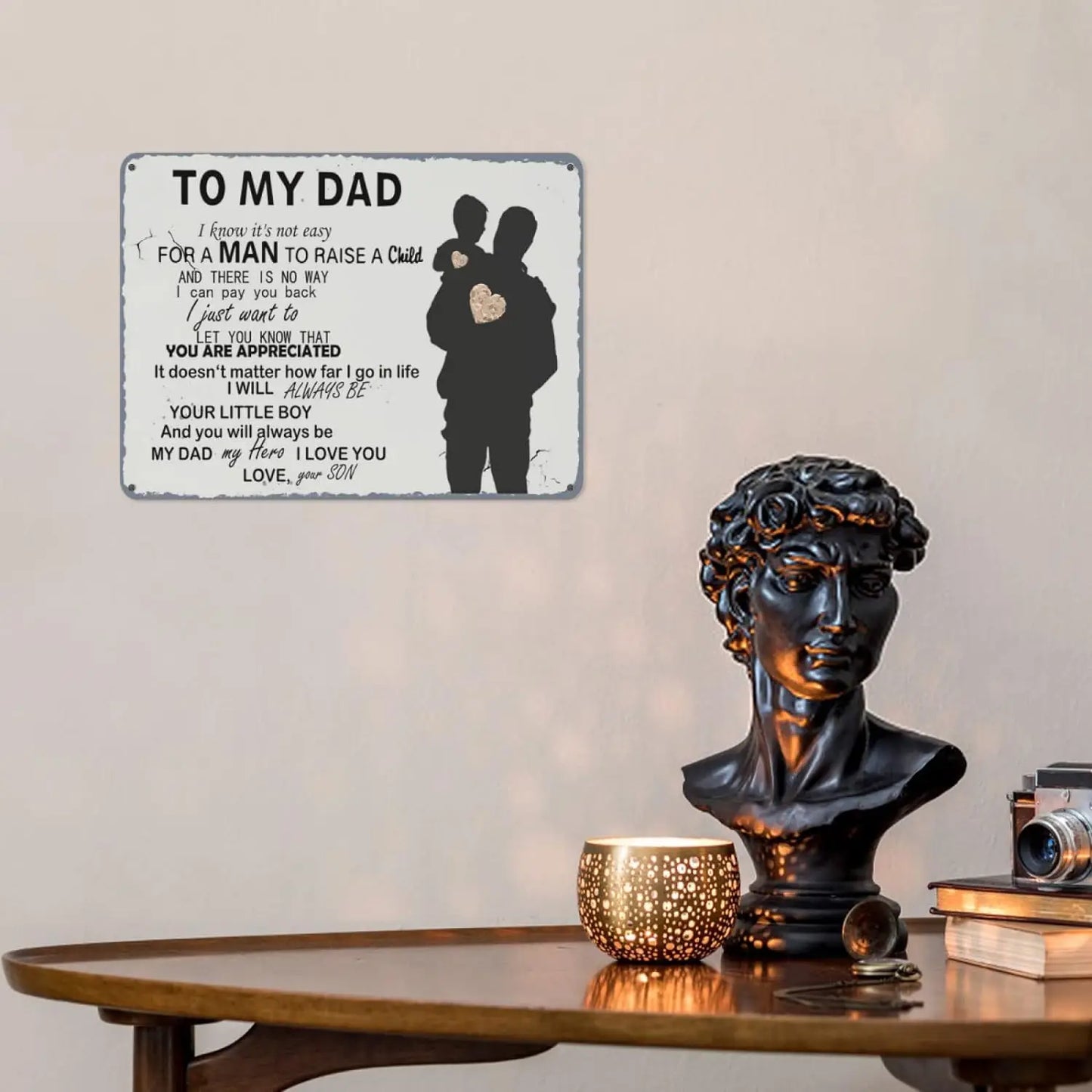 To My Dad, From Your Son - Metal Tin Sign - Wall Art from Dear Cece - Just £18.99! Shop now at Dear Cece