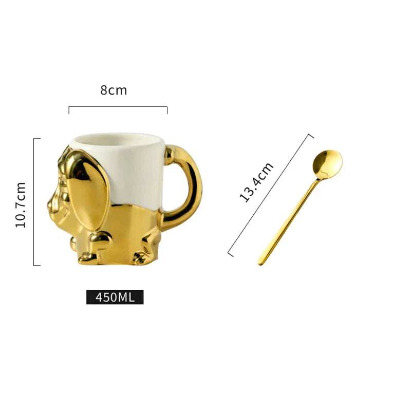 Gold Plated Dog Ceramic Mug - Mugs from Dear Cece - Just £22.99! Shop now at Dear Cece
