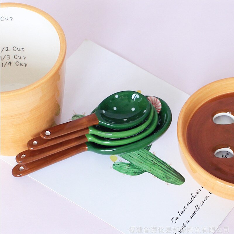 Ceramic Cactus Spoon Set - kitchen Accessories from Dear Cece - Just £29.99! Shop now at Dear Cece