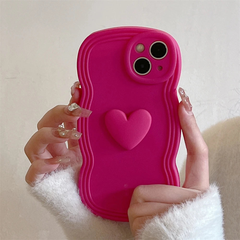 Wave Texture 3D Love Heart Soft iPhone Case - phone case from Dear Cece - Just £12.99! Shop now at Dear Cece