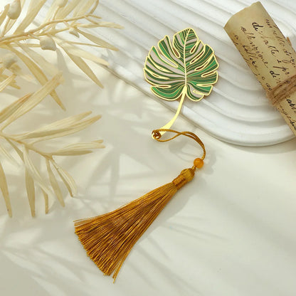 cheese plant bookmark. Gold