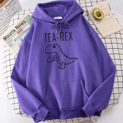 Tea Rex Dinosaur Print Hoodie - Hoodies from Dear Cece - Just £24.99! Shop now at Dear Cece