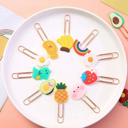 10 pcs set Cute Cartoon Fruit Animal Mini Paper Clips - Paper Clips from Dear Cece - Just £7.99! Shop now at Dear Cece