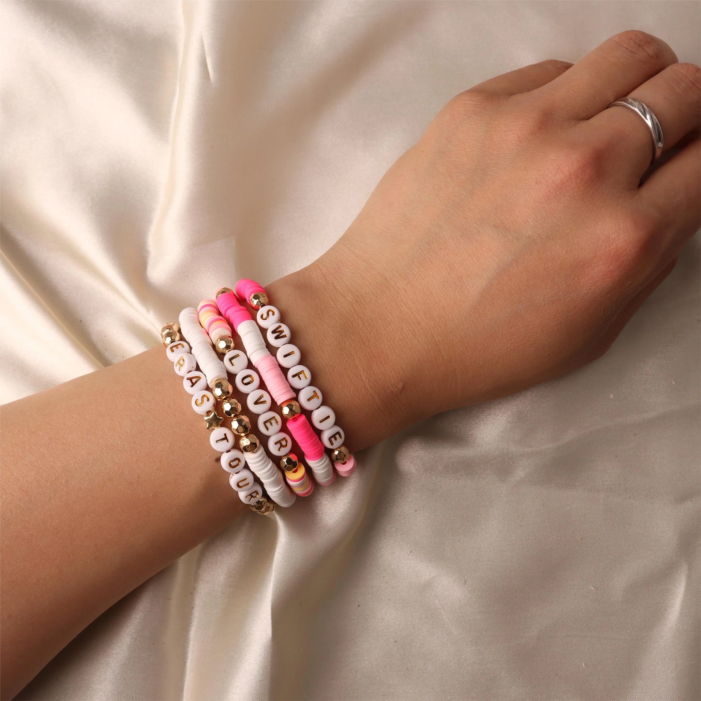 swiftie lover eras tour pink bracelet